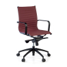 Design-Bürostuhl Brenton mit niedriger Rückenlehne, schwarzer Struktur, Kunstleder