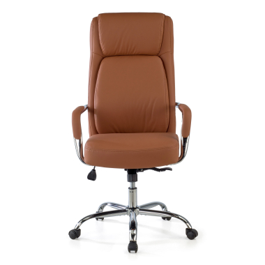 chefsessel braun deluxe kunstleder gepolsterte armlehnen 3