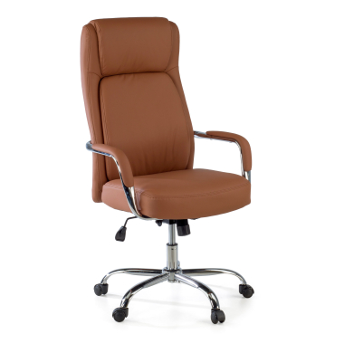 chefsessel braun deluxe kunstleder gepolsterte armlehnen 1