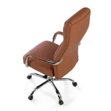 chefsessel braun deluxe kunstleder gepolsterte armlehnen 8