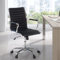 Design Bürostühl Vogue, Chromgestell, niedriger Rückenlehne