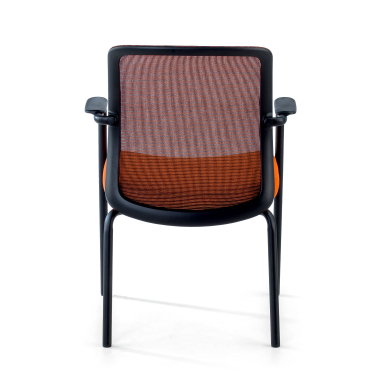besucherstuhl orange siena netzstoff feste armlehnen 6