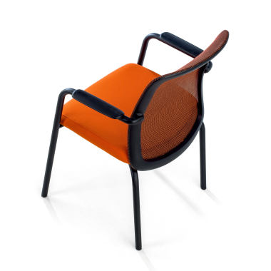besucherstuhl orange siena netzstoff feste armlehnen 7