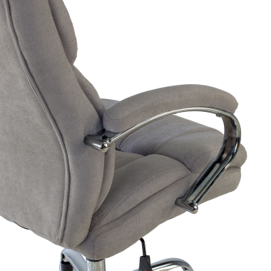 chefsessel grau harmony stoff gepolsterte armlehnen 5