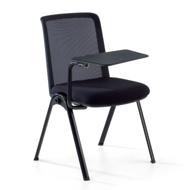 stuhl mit schreibplatte schwarz schreibtischstander netzstoff ohne armlehnen 1