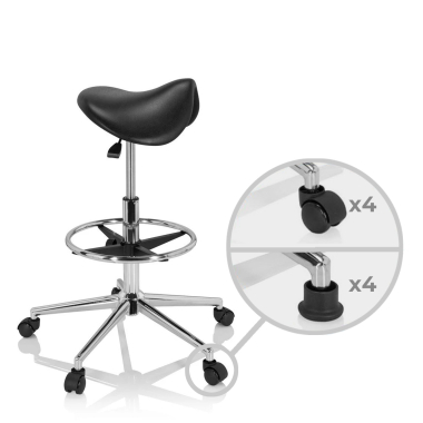arbeitshocker schwarz ergonomisch kunststoff ohne armlehnen 4