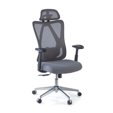 ergonomischer burostuhl grau matrix netzstoff bewegliche armlehnen lordosenstutze kopfstutze 1