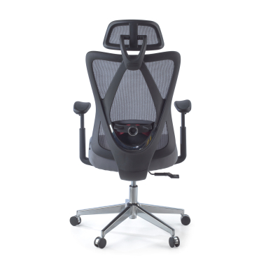 ergonomischer burostuhl grau matrix netzstoff bewegliche armlehnen lordosenstutze kopfstutze 6