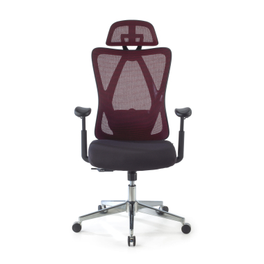 ergonomischer burostuhl rot matrix netzstoff bewegliche armlehnen lordosenstutze kopfstutze 3