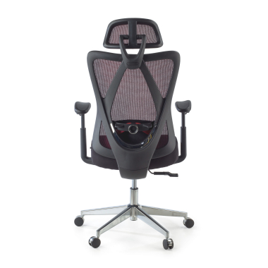 ergonomischer burostuhl rot matrix netzstoff bewegliche armlehnen lordosenstutze kopfstutze 6