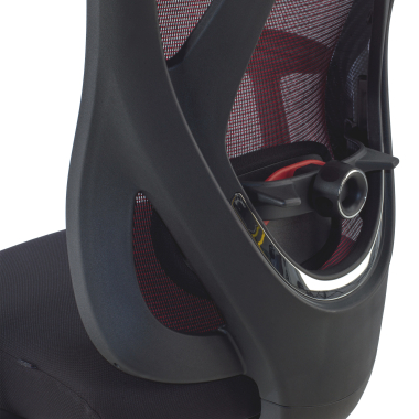 ergonomischer burostuhl rot matrix netzstoff bewegliche armlehnen lordosenstutze kopfstutze 5