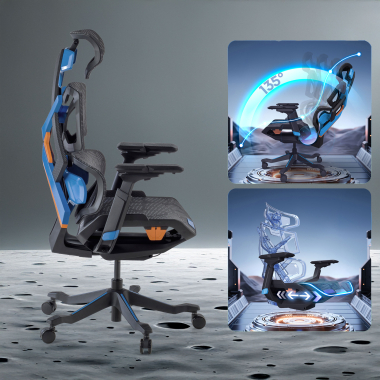 gaming stuhl flieder dragonlord netzstoff 6d verstellbare armlehnen lordosenstutze kopfstutze 4