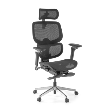 ergonomischer burostuhl schwarz erghos x2 netzstoff 5d verstellbare armlehnen doppelte lordosenstutze kopfstutze ausziehbare fussstutze 10