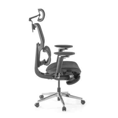 ergonomischer burostuhl schwarz erghos x2 netzstoff 5d verstellbare armlehnen doppelte lordosenstutze kopfstutze ausziehbare fussstutze 11