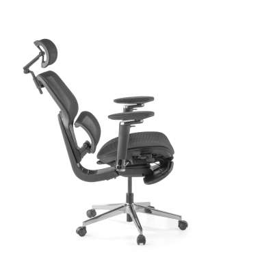 ergonomischer burostuhl schwarz erghos x2 netzstoff 5d verstellbare armlehnen doppelte lordosenstutze kopfstutze ausziehbare fussstutze 8