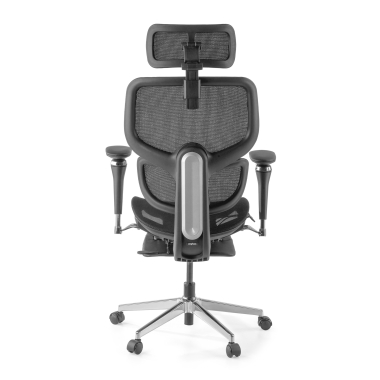 ergonomischer burostuhl schwarz erghos x2 netzstoff 5d verstellbare armlehnen doppelte lordosenstutze kopfstutze ausziehbare fussstutze 7