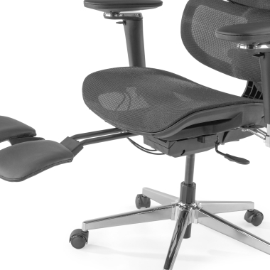 ergonomischer burostuhl schwarz erghos x2 netzstoff 5d verstellbare armlehnen doppelte lordosenstutze kopfstutze ausziehbare fussstutze 9