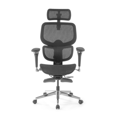 ergonomischer burostuhl schwarz erghos x2 netzstoff 5d verstellbare armlehnen doppelte lordosenstutze kopfstutze ausziehbare fussstutze 6