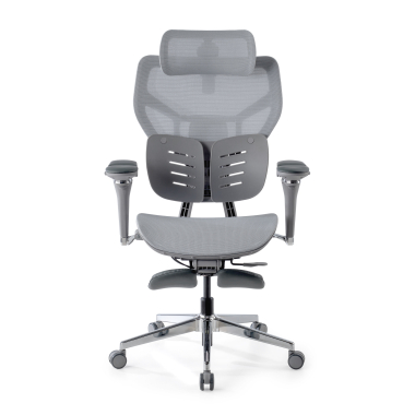 ergonomischer burostuhl grau erghos x3 netzstoff 5d verstellbare armlehnen doppelte lordosenstutze kopfstutze 7