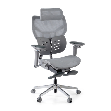 ergonomischer burostuhl grau erghos x3 netzstoff 5d verstellbare armlehnen doppelte lordosenstutze kopfstutze 8