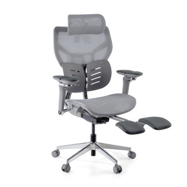 ergonomischer burostuhl grau erghos x3 netzstoff 5d verstellbare armlehnen doppelte lordosenstutze kopfstutze 1