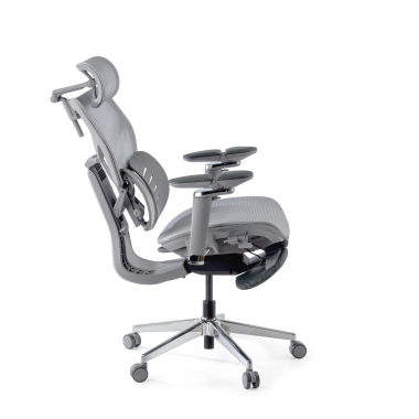 ergonomischer burostuhl grau erghos x3 netzstoff 5d verstellbare armlehnen doppelte lordosenstutze kopfstutze 12