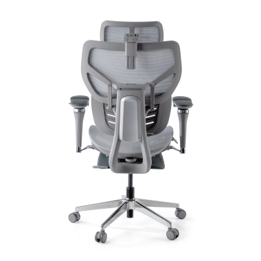 ergonomischer burostuhl grau erghos x3 netzstoff 5d verstellbare armlehnen doppelte lordosenstutze kopfstutze 9