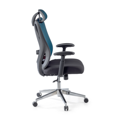 ergonomischer burostuhl blau matrix netzstoff bewegliche armlehnen lordosenstutze kopfstutze 4