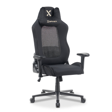 gaming stuhl schwarz vital stoff bewegliche armlehnen kopfstutzen kissen kopfstutze 1
