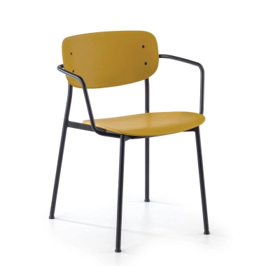 Konferenzstuhl modernes Retro-Design Numa mit Armlehnen, aus Polypropylen und Eisen