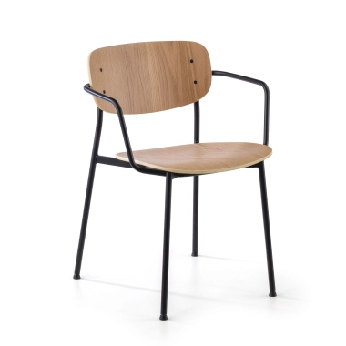 Konferenzstuhl modernes Retro-Design Numa mit Armlehnen, aus Holz