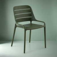 Stapelstuhl aus Polypropylen Helda, mit ergonomischer Rückenlehne