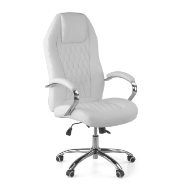 chefsessel weiss pioneer kunstleder gepolsterte armlehnen 1