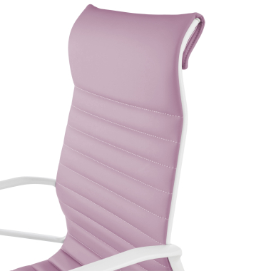 luxus burostuhl weiss rosa hochlehne weisse struktur kunstleder feste armlehnen 9