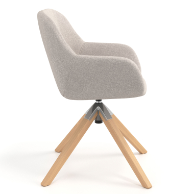 besprechungsstuhl beige drehbar holz stoff gepolsterte armlehnen 3
