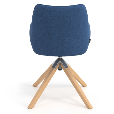 besprechungsstuhl blau drehbar holz stoff gepolsterte armlehnen 6