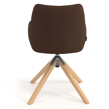 besprechungsstuhl braun drehbar holz stoff gepolsterte armlehnen 6