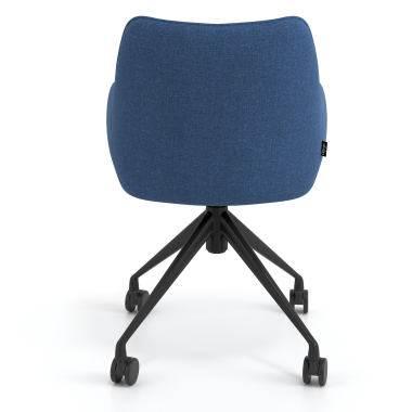 besprechungsstuhl schwarz blau drehbar mit rollen stoff gepolsterte armlehnen 6