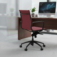 Design-Bürostuhl Brenton mit niedriger Rückenlehne, schwarzer Struktur, Kunstleder