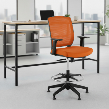 ergonomischer hocker orange hocker netzstoff 1d verstellbare armlehnen 2