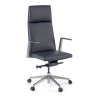 Chefsessel Manheim, niedrige Rückenlehne, Echtleder, Aluminium