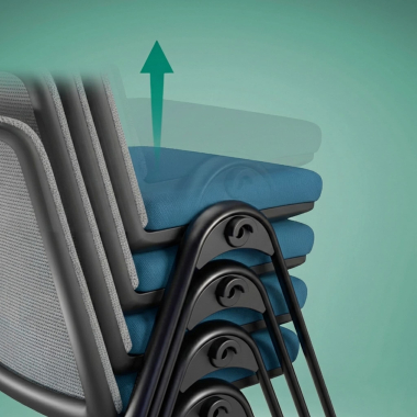 stuhl mit schreibplatte blau schreibtischstander netzstoff ohne armlehnen 3