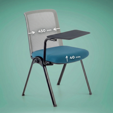 stuhl mit schreibplatte blau schreibtischstander netzstoff ohne armlehnen 5