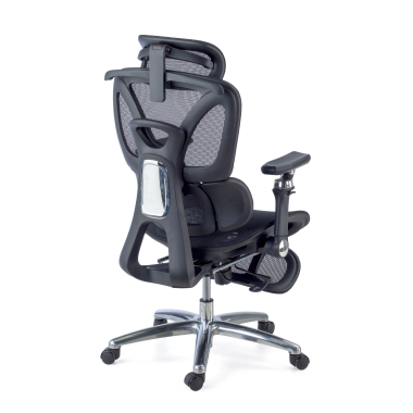ergonomischer burostuhl schwarz sense ultra netzstoff 4d verstellbare armlehnen lordosenstutze kopfstutze ausziehbare fussstutze 9