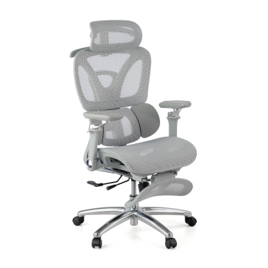 ergonomischer burostuhl grau sense ultra netzstoff 4d verstellbare armlehnen lordosenstutze kopfstutze ausziehbare fussstutze 1