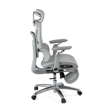 ergonomischer burostuhl grau sense ultra netzstoff 4d verstellbare armlehnen lordosenstutze kopfstutze ausziehbare fussstutze 9