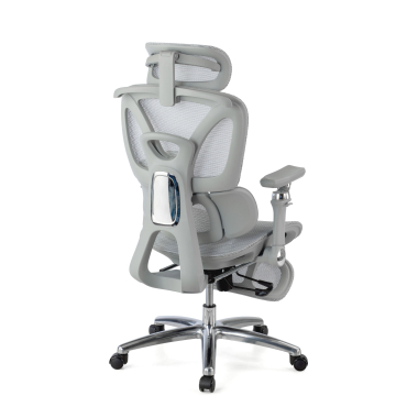 ergonomischer burostuhl grau sense ultra netzstoff 4d verstellbare armlehnen lordosenstutze kopfstutze ausziehbare fussstutze 10