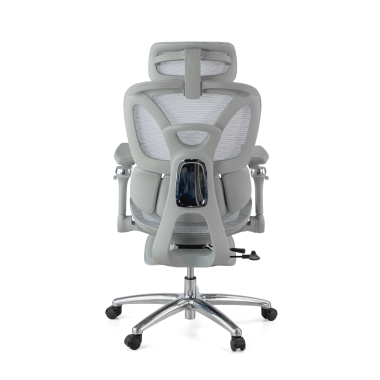 ergonomischer burostuhl grau sense ultra netzstoff 4d verstellbare armlehnen lordosenstutze kopfstutze ausziehbare fussstutze 11