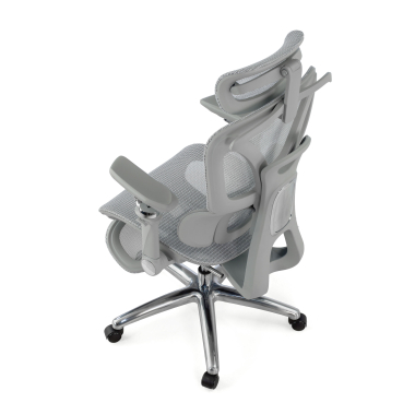 ergonomischer burostuhl grau sense ultra netzstoff 4d verstellbare armlehnen lordosenstutze kopfstutze ausziehbare fussstutze 12