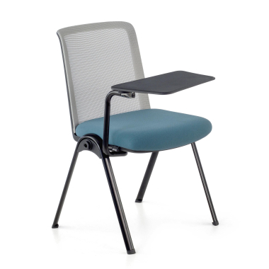 stuhl mit schreibplatte blau schreibtischstander netzstoff ohne armlehnen 1